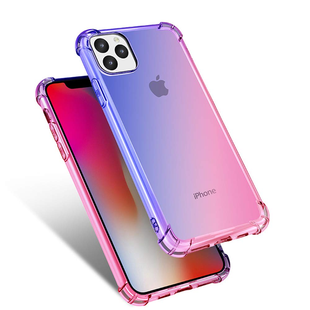 Gradient Shockproof TPU Case for iPhone 11 Pro Max 6.5 Inch | Slim Protective Cover with Reinforced Corners & Airbag Technology | Durable Blue Pink Phone Case for Apple iPhone 11 Pro MAX (2019 Model) | Perfect for Daily Use, Outdoor Activities & Travel Protection