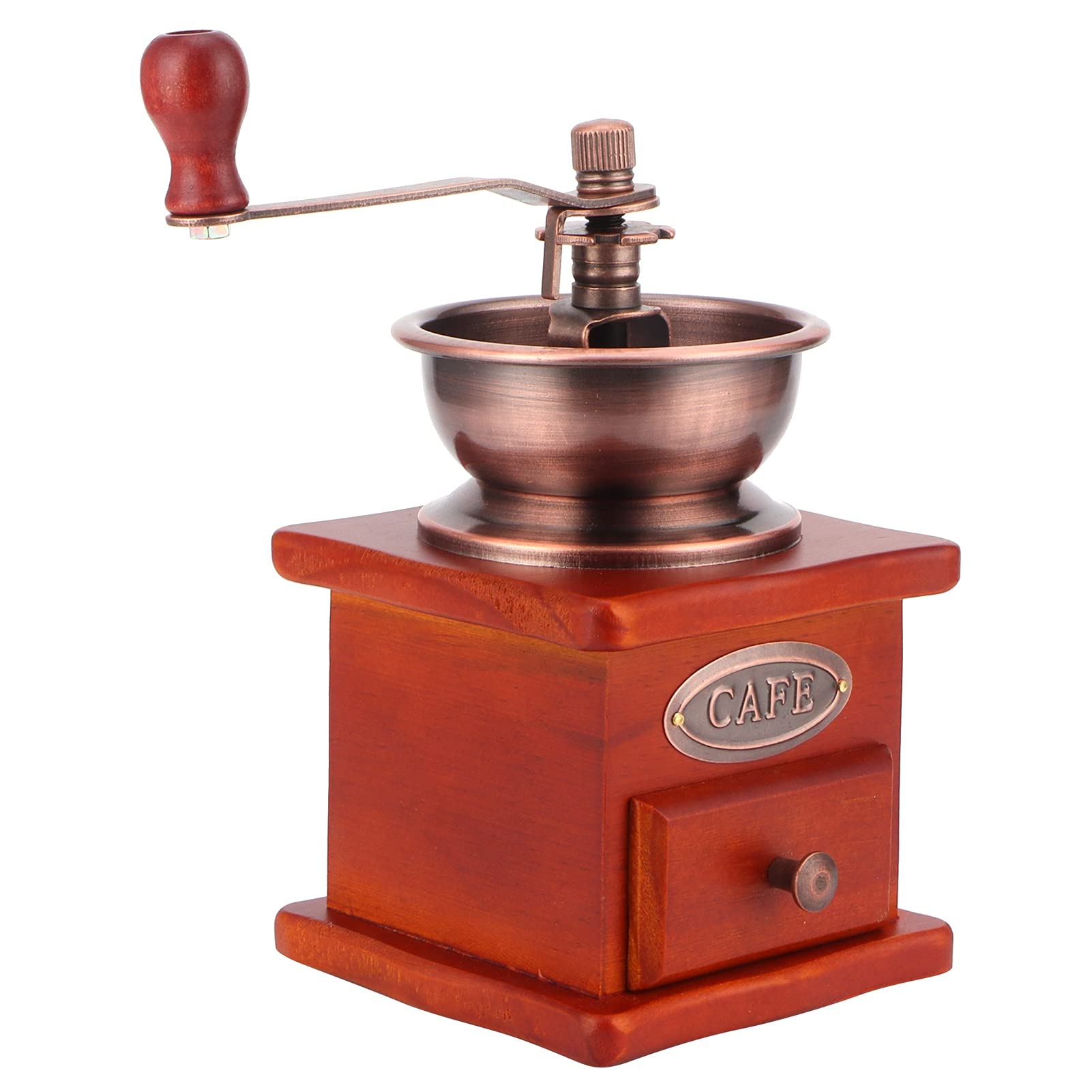 Premium Manual Coffee Grinder - Classic Hand Crank Mill with Drawer & Powder Bucket for Espresso, French Press, Pour Over & Travel Use