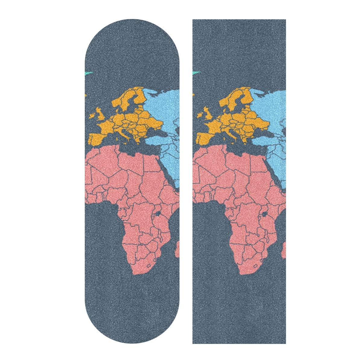 Colorful World Map Skateboard Grip Tape - 33