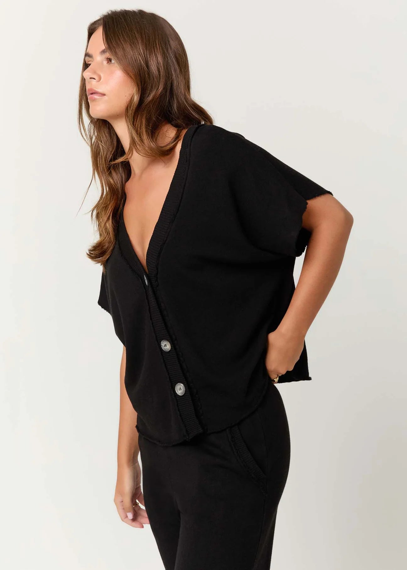 Dorian Button Front Top for Women - Stylish Black Blouse for Casual & Office Wear | Perfect for Work, Dates & Everyday Outfits