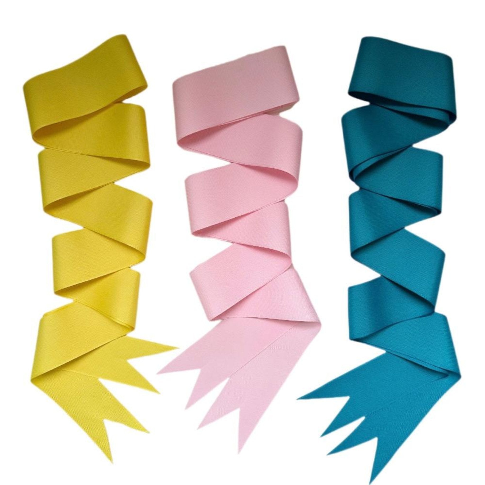 Bright Blue, Pink & Yellow Grosgrain Ribbon Pack - 10 Yards Each Color - Perfect for Gift Wrapping, DIY Crafts, Hair Bows & Party Decorations