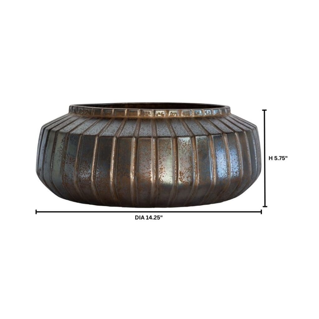 Cyan Design 11775 Ribbed Sweater Bowl - Crystal Bronze Decorative Bowl for Home Decor, Centerpiece, Tabletop Display, Gift Giving