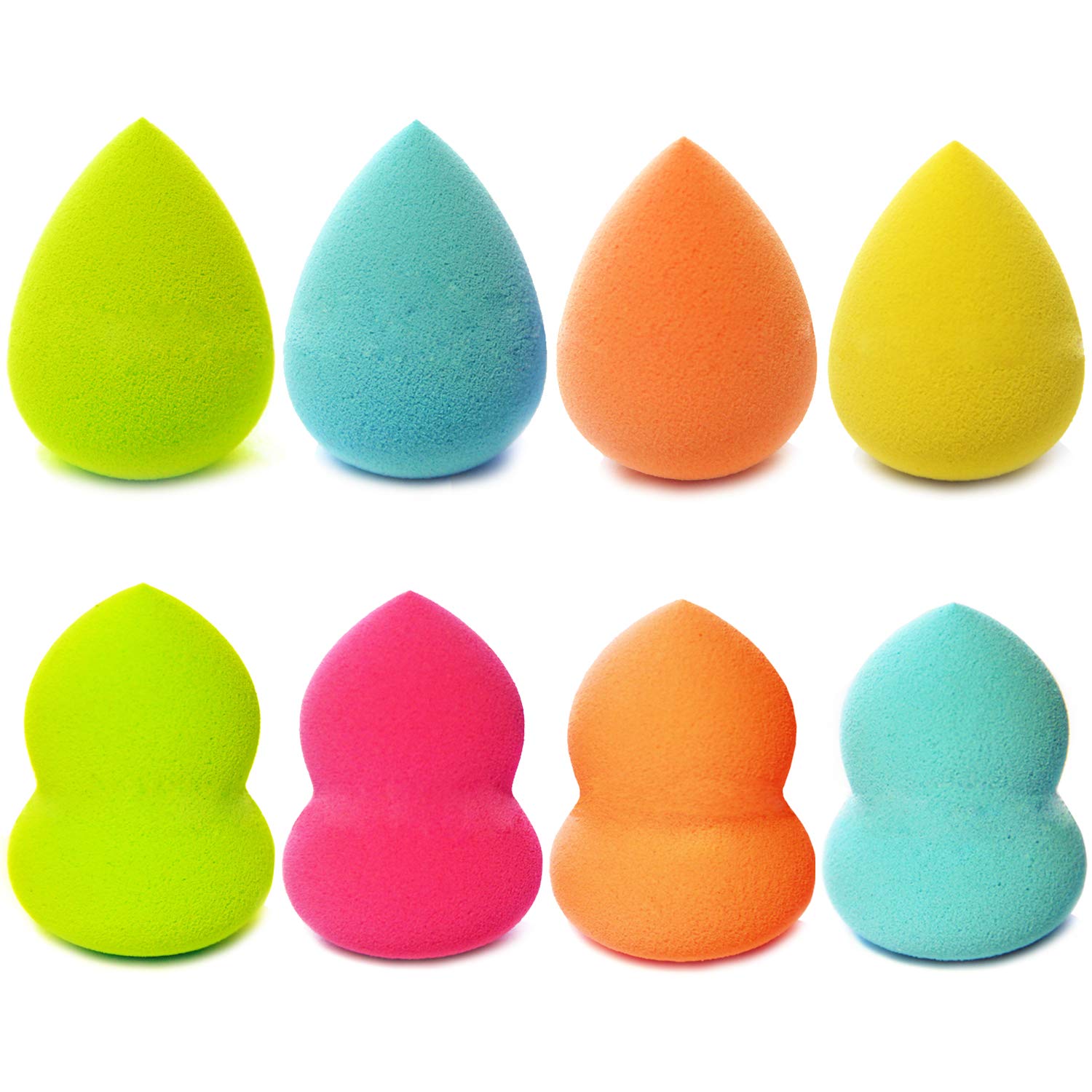 8pcs Beauty Makeup Blender Sponge - Super Soft Non-Latex Cosmetic Sponge for Liquid Foundation, Concealer & Cream Makeup | Easy to Clean & Reusable | Perfect for Daily Makeup Application & Professional Use (Multicolor)