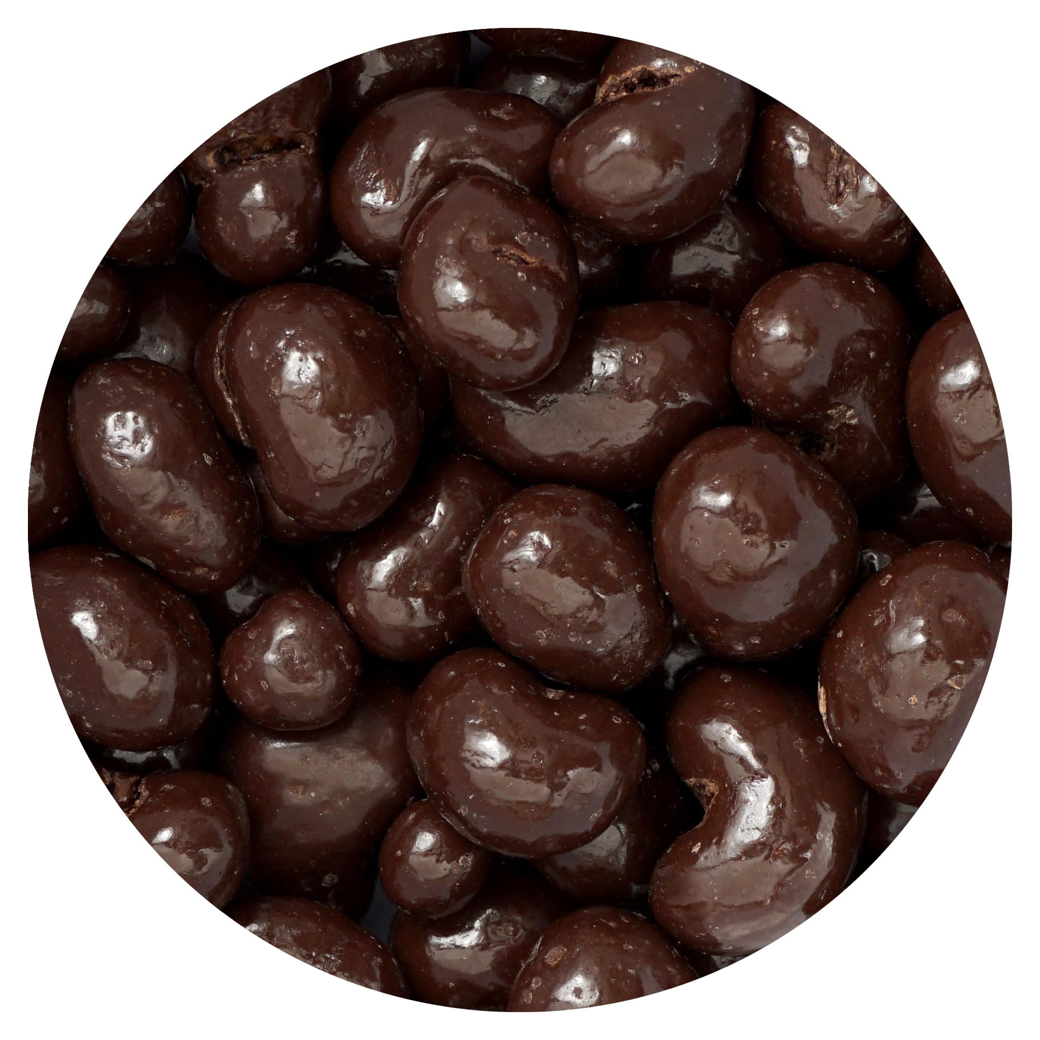 Premium Dark Chocolate Covered Cashews - 2 Pound Bulk Bag | Gourmet Chocolate Nuts for Snacking, Gifts & Parties | The Hampton Popcorn & Candy Company | Perfect for Office Treats, Holiday Gifts & Dessert Platters