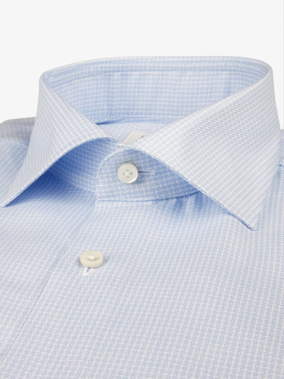 Premium STENSTROMS Blue Checkered French Cuff Dress Shirt for Men - Formal Office Wear & Special Occasions