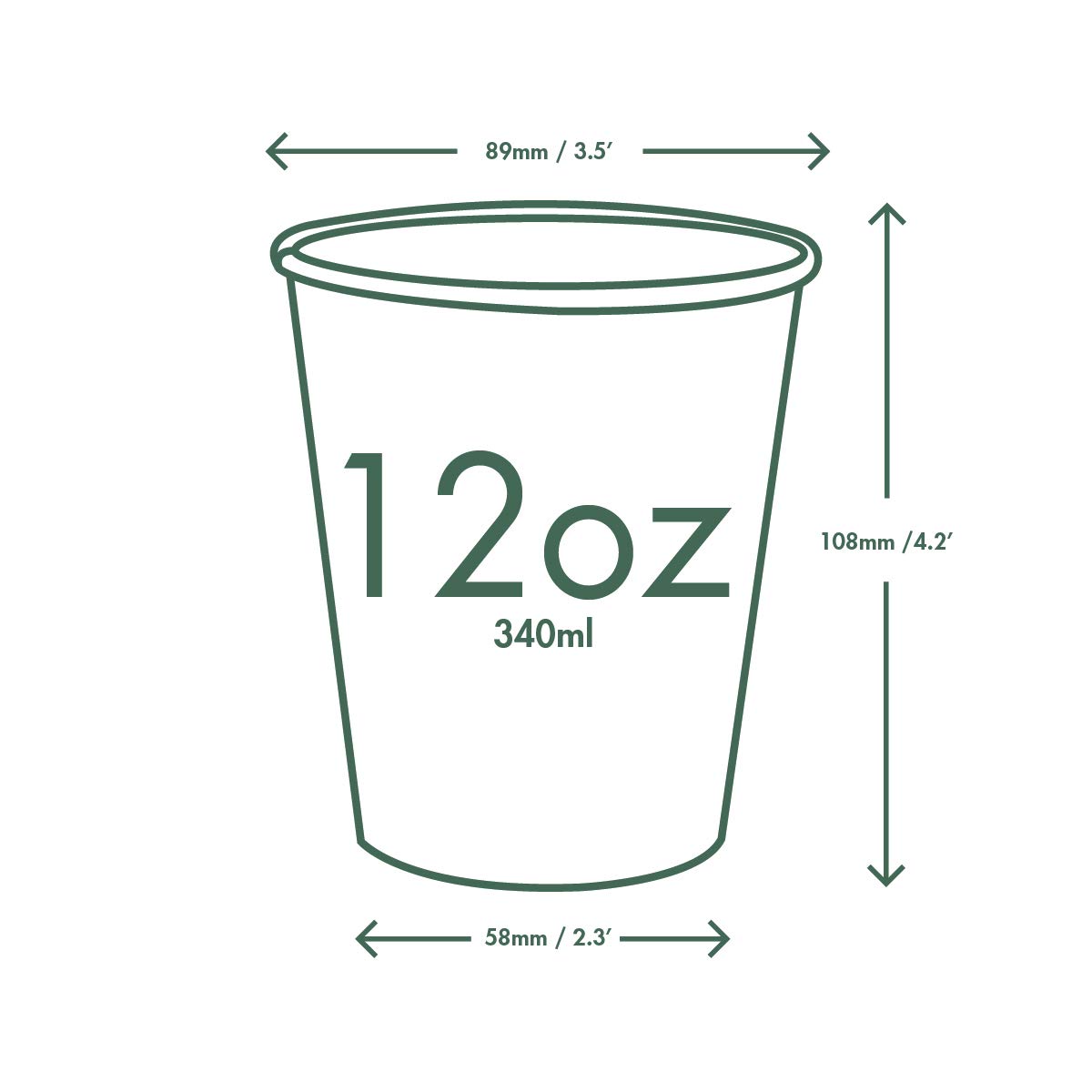 Eco-Friendly Compostable 12oz Coffee Cups - 1000 Count Case, Kraft Paper Hot Cups with PLA Lining | Sustainable Disposable Coffee Cups for Offices, Cafés & Events | Compatible with Series 89 Lids