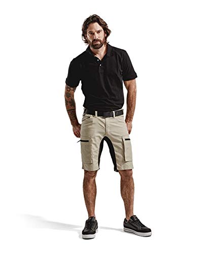 Blaklader 144918452799C50 Stretch Work Shorts - Size C50, Stone Grey/Black - Durable & Comfortable for Construction, Carpentry & Outdoor Work