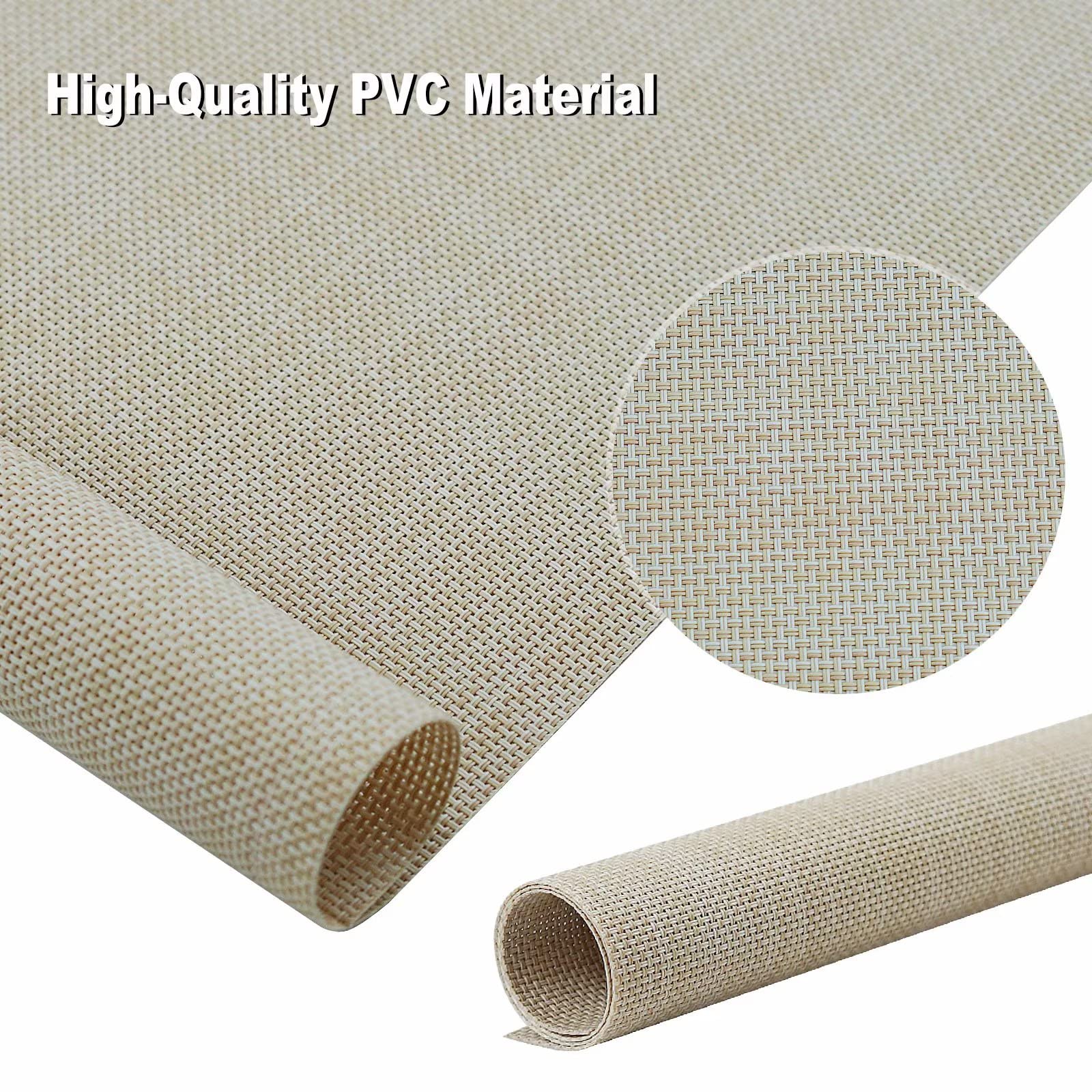 Beige PVC Placemats Set of 4 - Heat Resistant & Washable Table Mats for Dining - Perfect for Holidays, Parties, and Everyday Seasonal Home Decor | Ideal for Thanksgiving, Christmas Dinner, and Family Gatherings