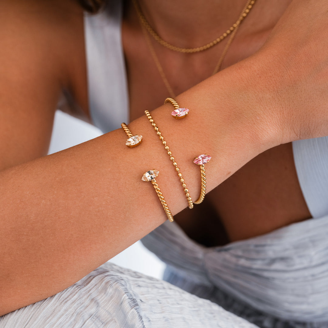 Petite Navette Bracelet - Elegant Light Silk Jewelry for Women | Perfect for Weddings, Parties & Special Occasions