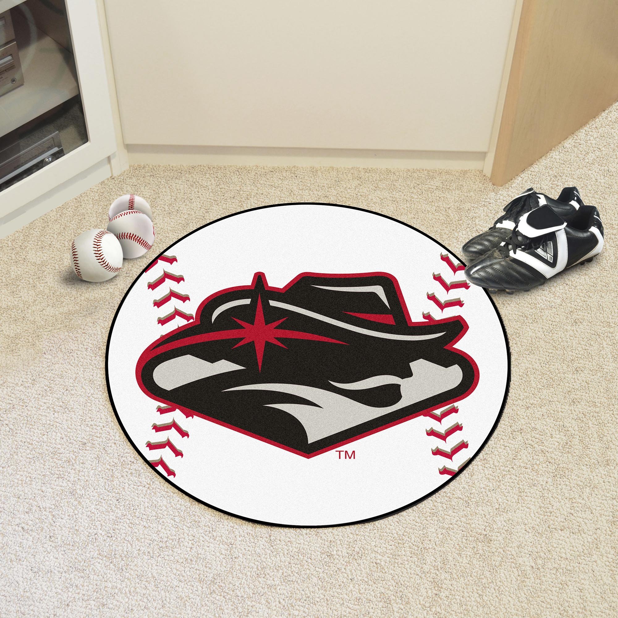 FANMATS 1973 UNLV Rebels Baseball Shaped Accent Rug - 27 Inch Diameter NCAA College Team Decor for Game Room, Dorm, or Sports Fan Cave