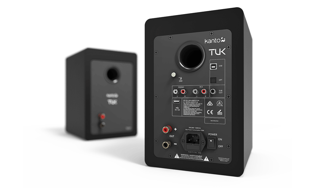 Kanto TUK Premium Powered Bookshelf Speakers - High-Fidelity Audio for Home & Studio (Floor Model Demo Sale) - Perfect for Music, Movies & Gaming