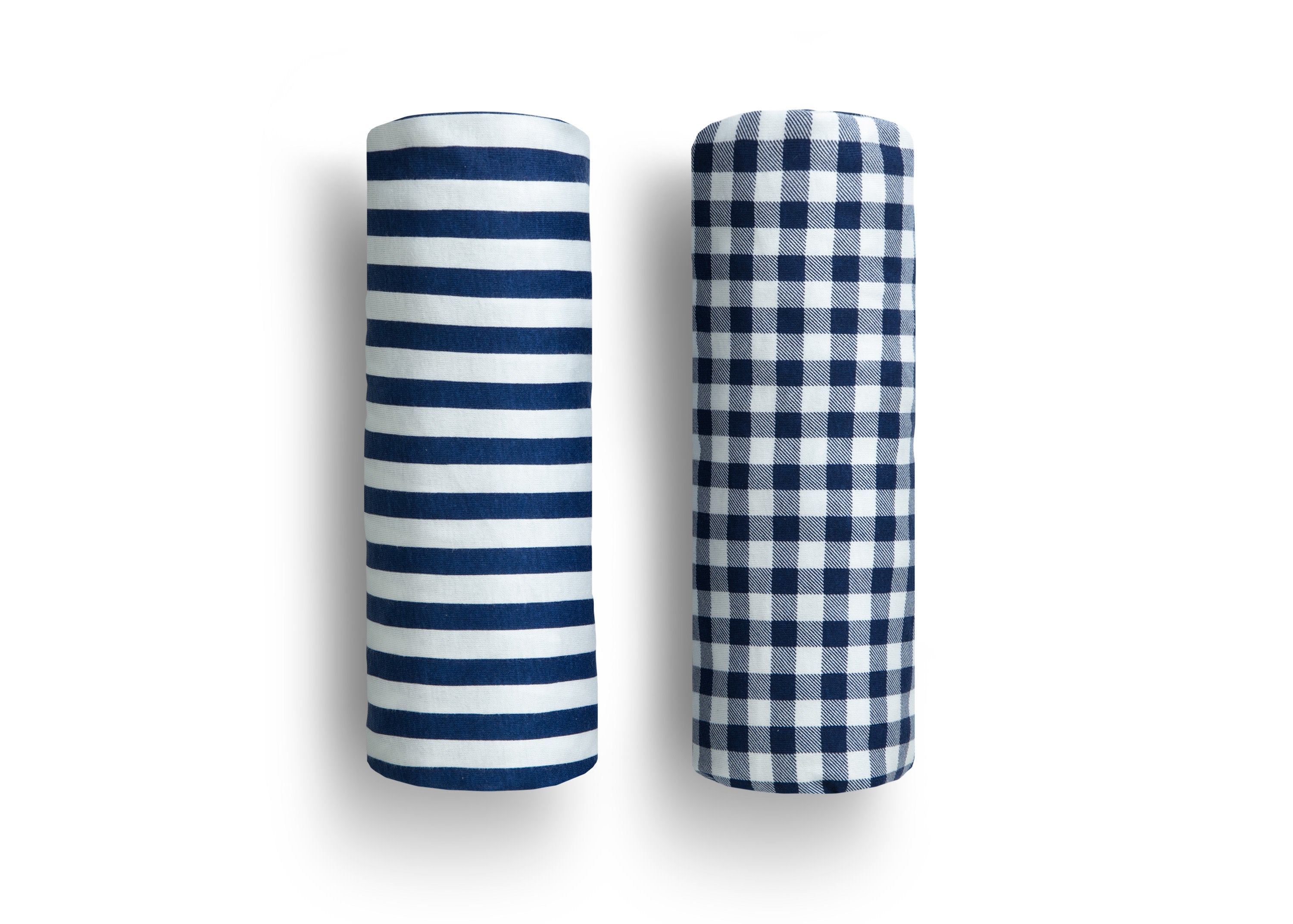 Blue Gingham Fitted Crib Sheets 2 Pack - Soft Baby Crib Bedding Set for Boys & Girls - Perfect for Nursery, Daycare & Travel