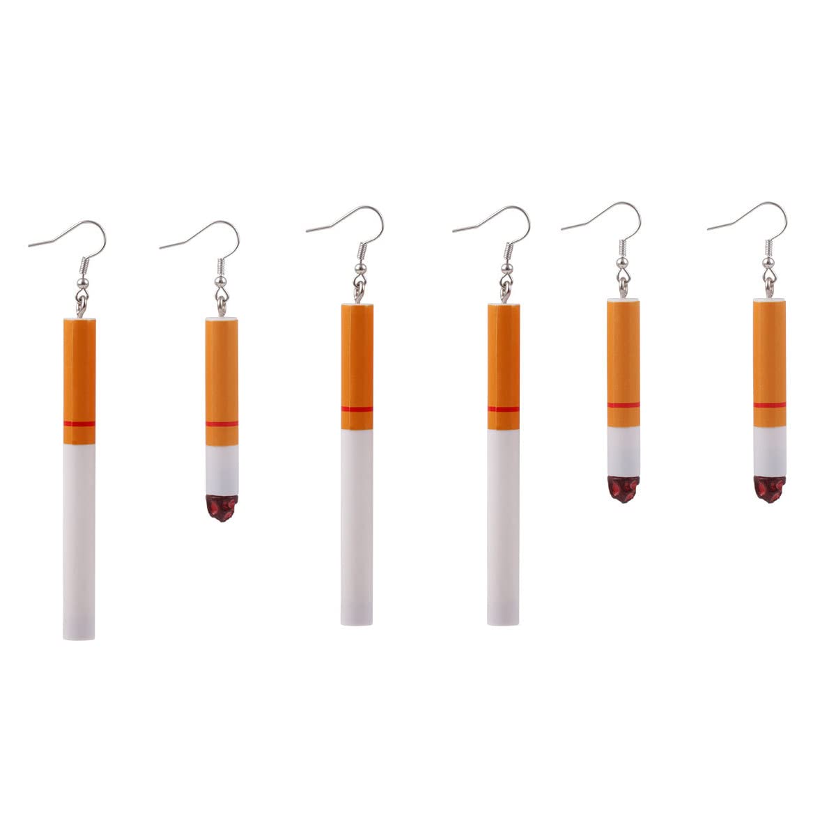 Funny Cigarette Butt Drop Dangle Earrings - Harajuku Punk Fashion Jewelry for Women | Wacky Lifelike Smoking Accessory Earrings | Perfect for Costume Parties, Halloween & Edgy Street Style