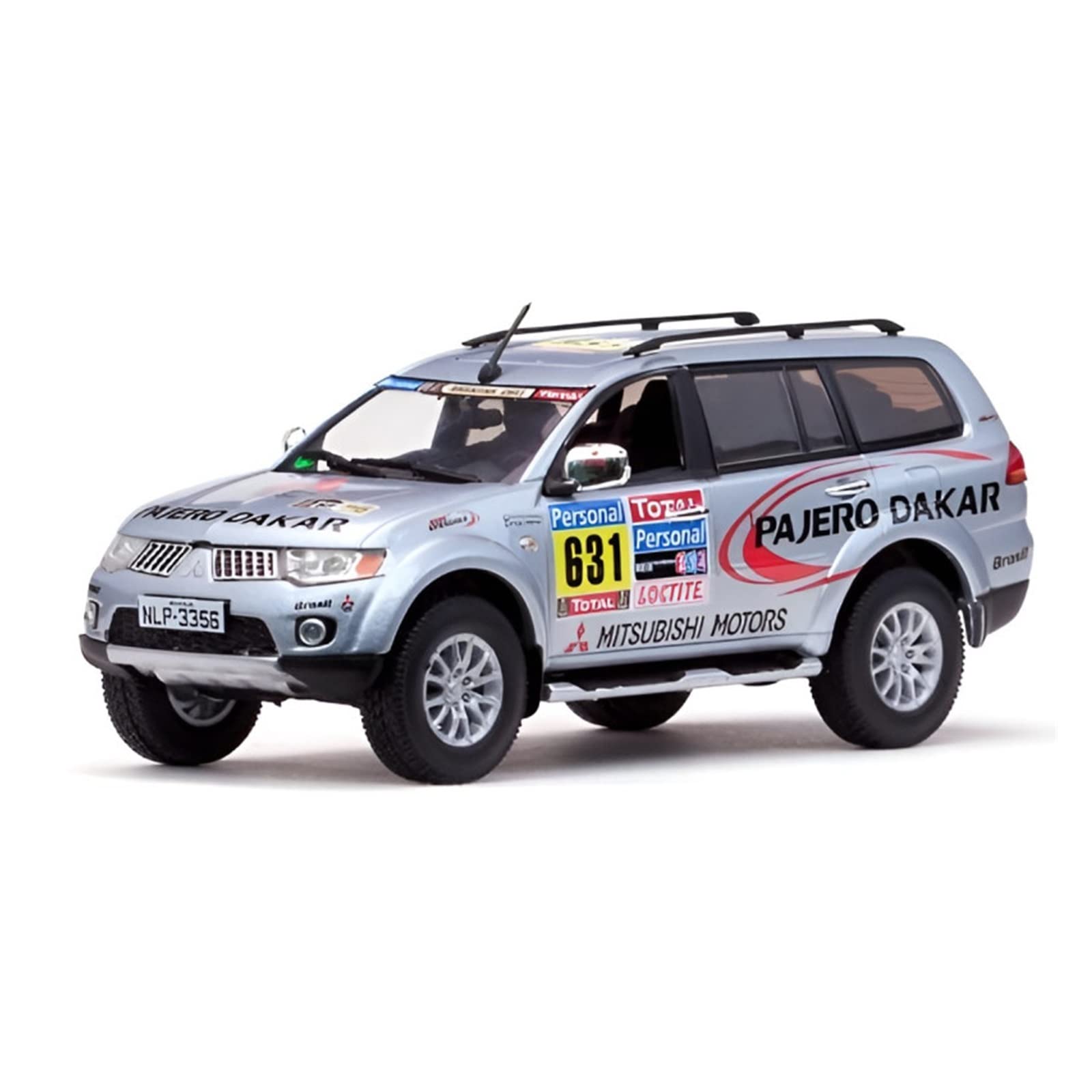 1:43 Scale Alloy Mitsubishi Pajero 2010 Dakar Rally Service Car Diecast Model - Collectible Toy Gift for Boys, Car Enthusiasts & Display Decor for Office, Bedroom, or Showcase