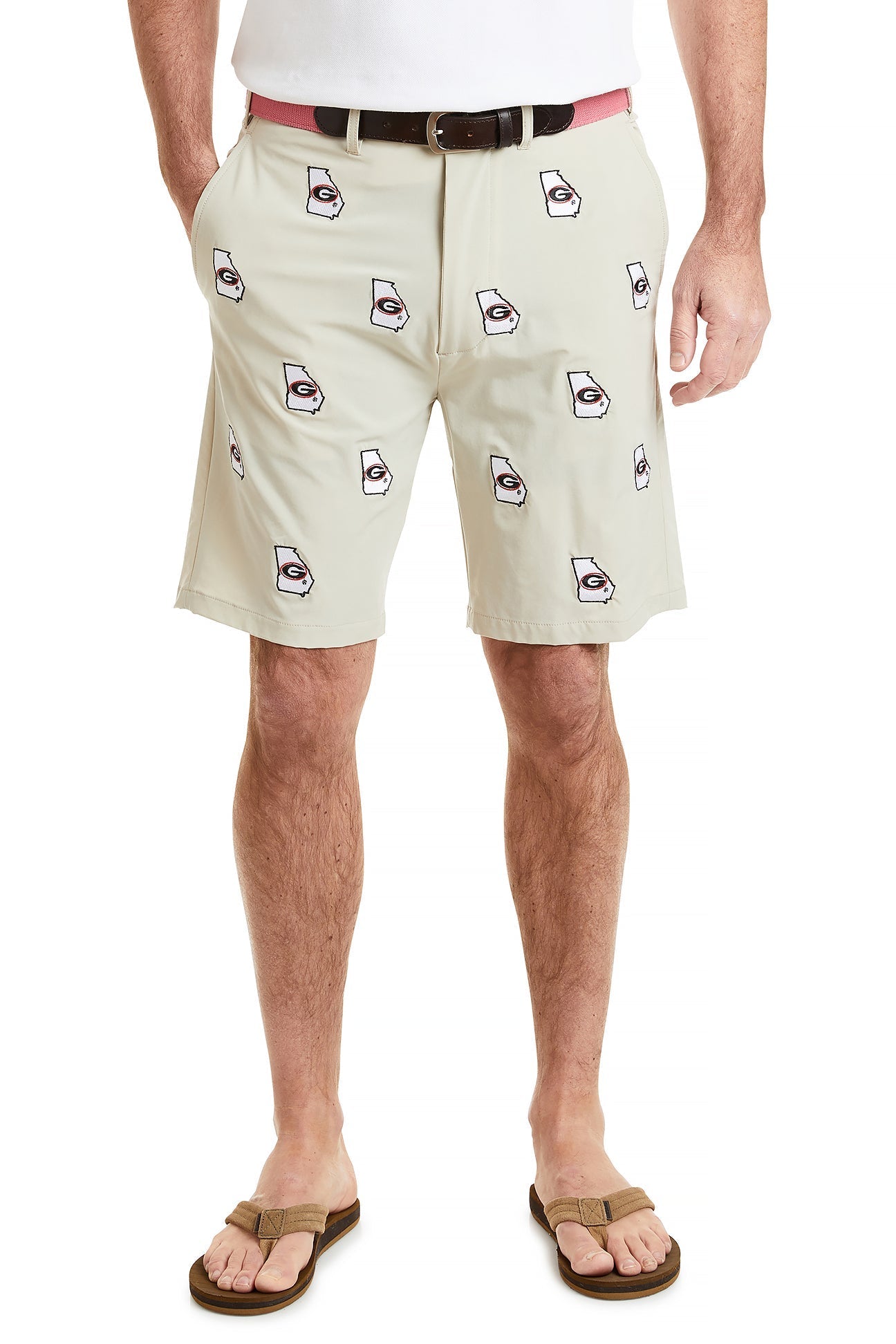 University of Georgia UGA Collegiate ACKformance Shorts in Khaki - Comfortable Athletic Shorts for Men, Perfect for Gym, Running, and Casual Wear