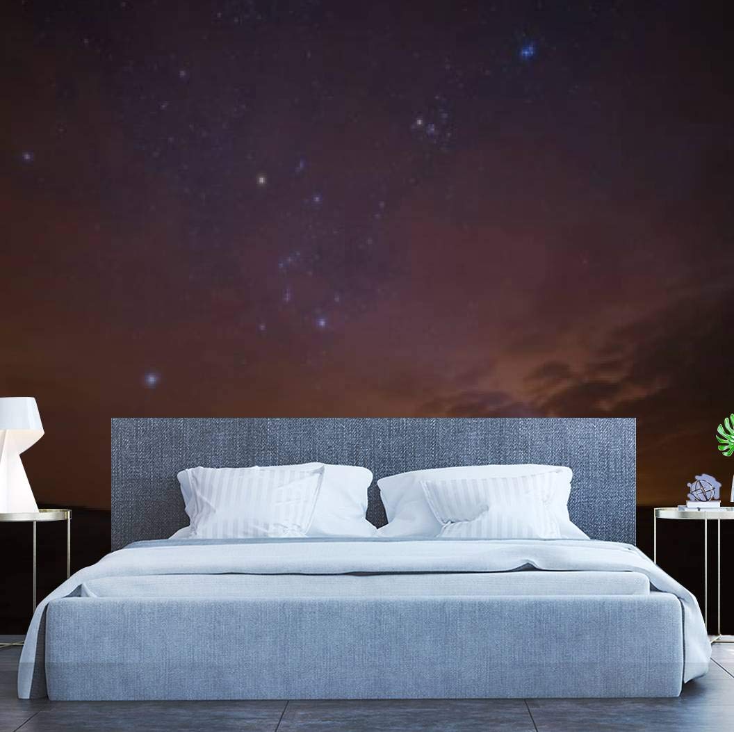 Modern 3D Night Sky & Ocean Removable Wallpaper - Peel & Stick Self-Adhesive Wall Decor for Bedroom, Living Room | Perfect for Home Renovation & Nursery Design