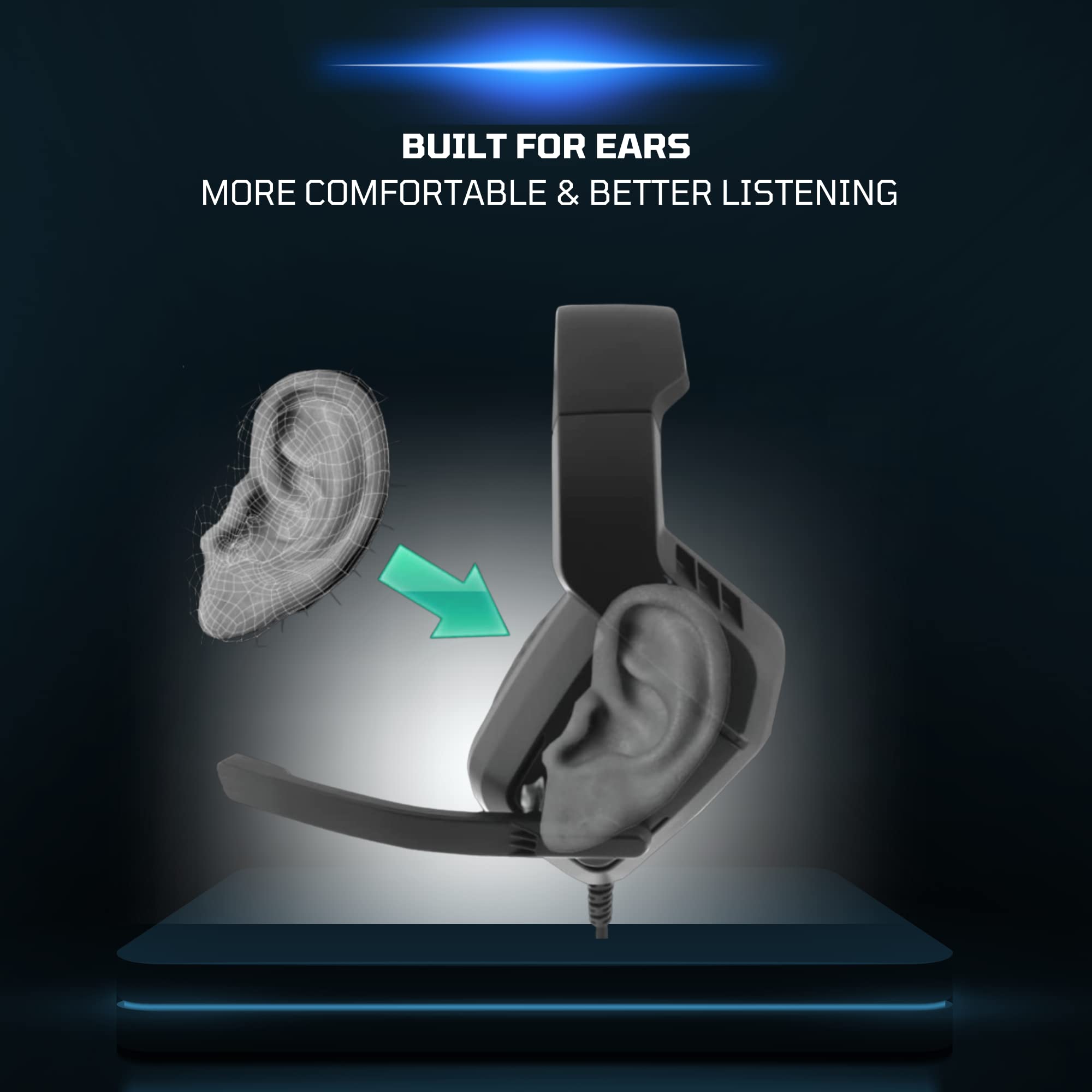 Nyko NP4-4500 Wired Gaming Headset for PS4 & PS5 - Lightweight Over-Ear Headphones with Adjustable Noise-Canceling Mic - Compatible with Xbox One, Xbox Series X/S & Nintendo Switch - Perfect for Online Multiplayer, Streaming & Late-Night Gaming (Black/Blue)