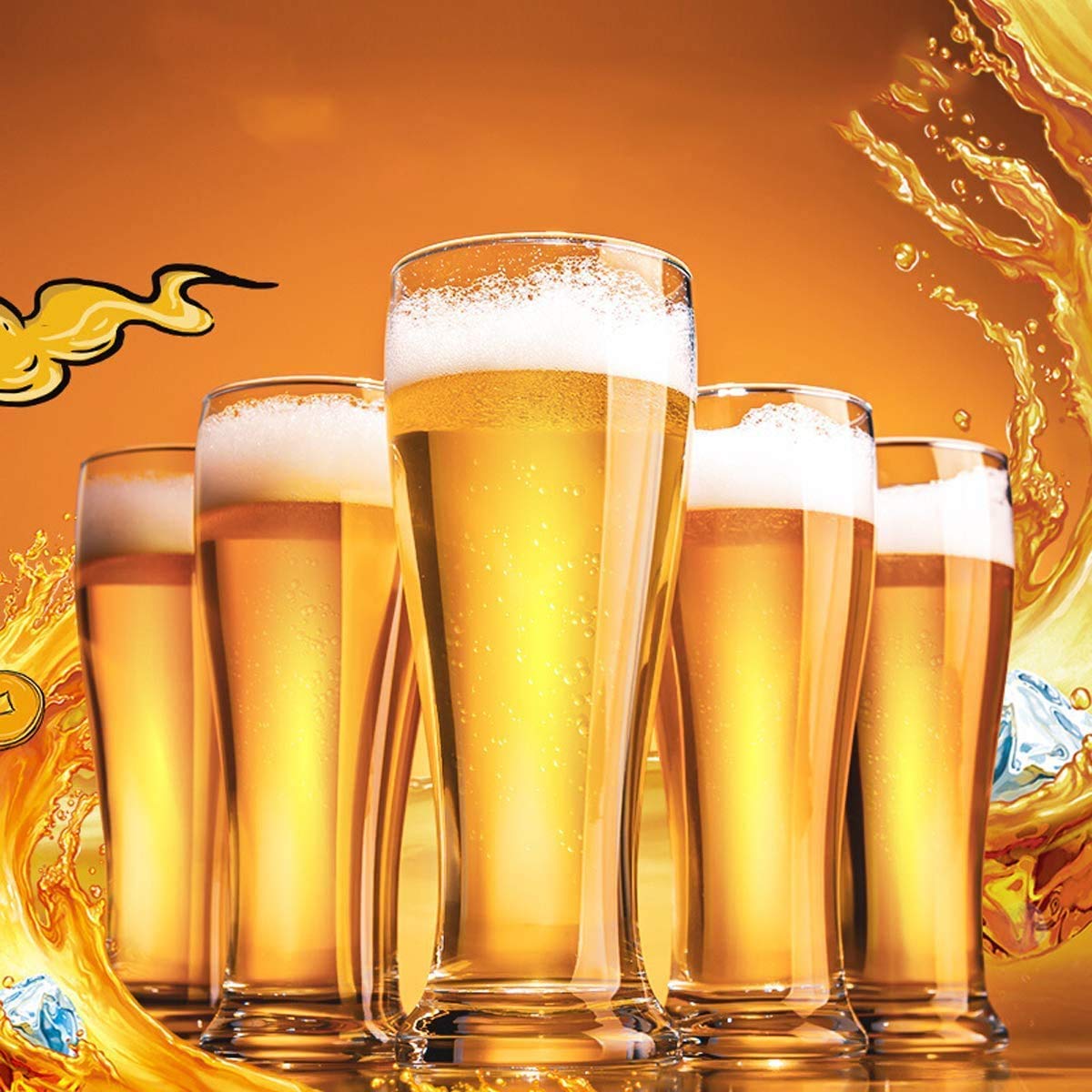 Premium 20oz Beer Glasses Set of 2 - Classic Glass Beer Mugs for Men, Wine Tasting Cups & Cocktail Tumblers - Perfect for Home Bars, Parties & Gifts