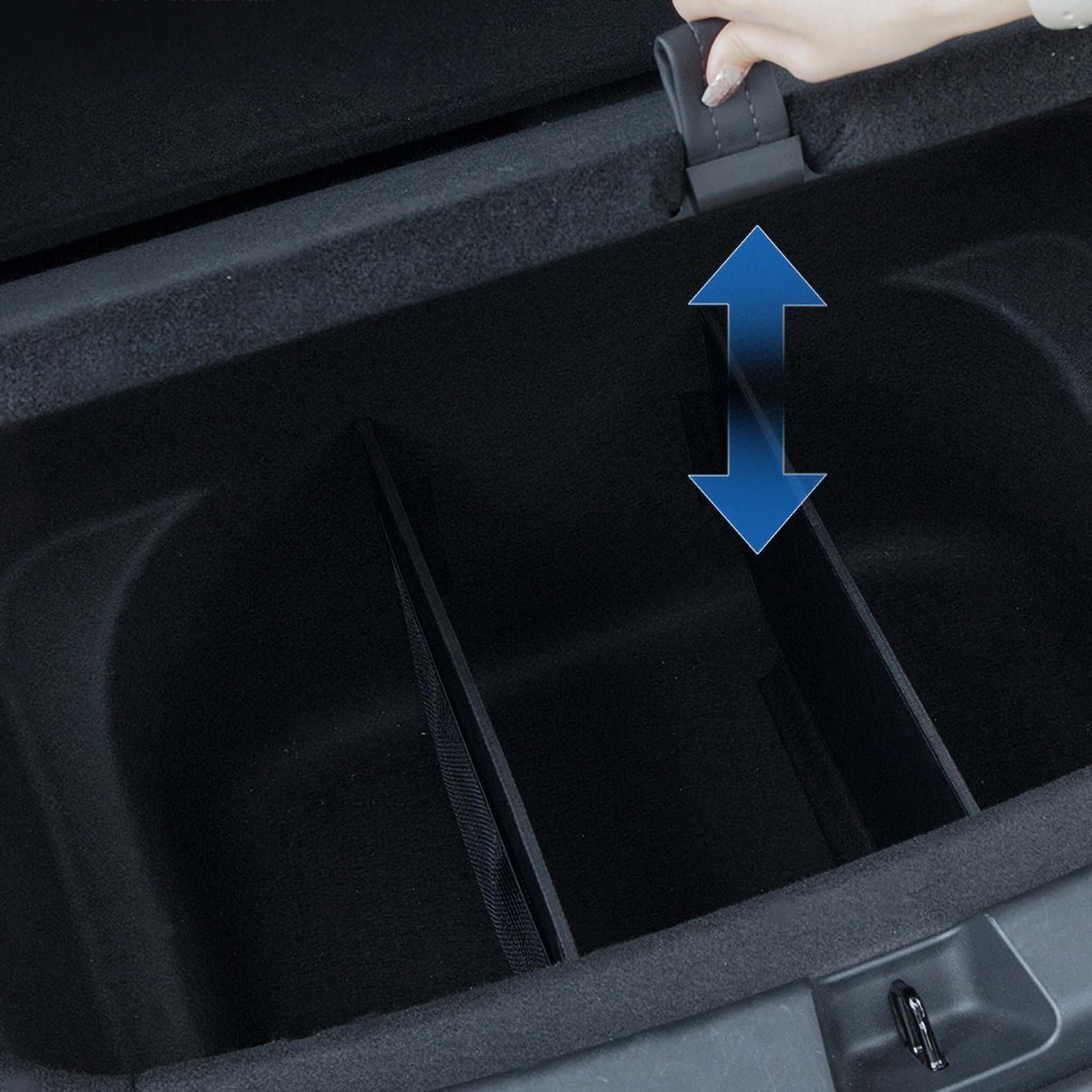 Tesla Model Y Trunk Organizer - Sub Trunk Divider & Storage Solution for Car Accessories | Perfect for Road Trips, Grocery Shopping & Outdoor Adventures