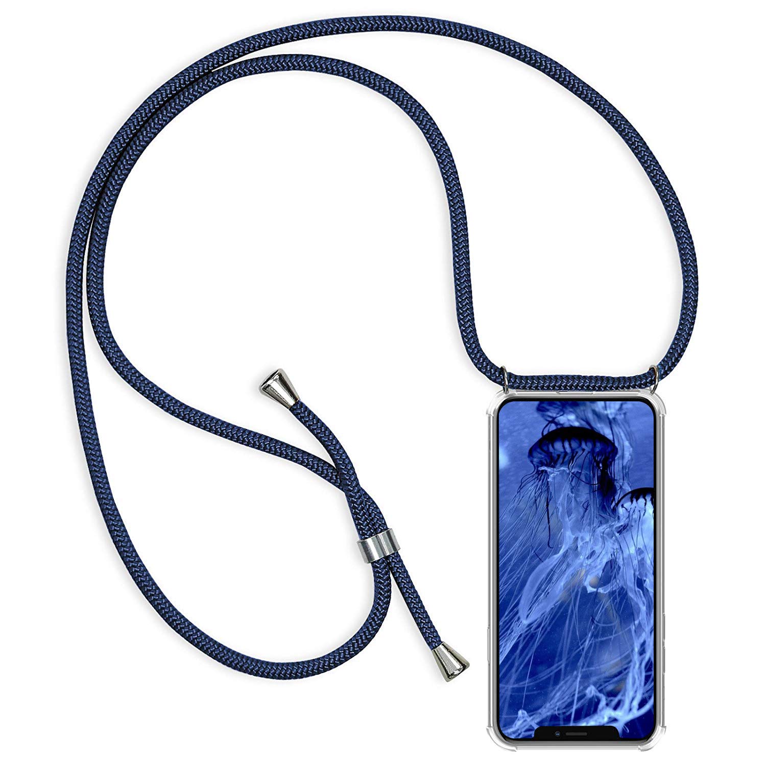 **LG G7 Shockproof Clear Silicone Case with Drawstring Necklace - Slim Transparent Protective Cover with Four Corner Protection for LG G7 - Perfect for Daily Use, Travel & Outdoor Activities**