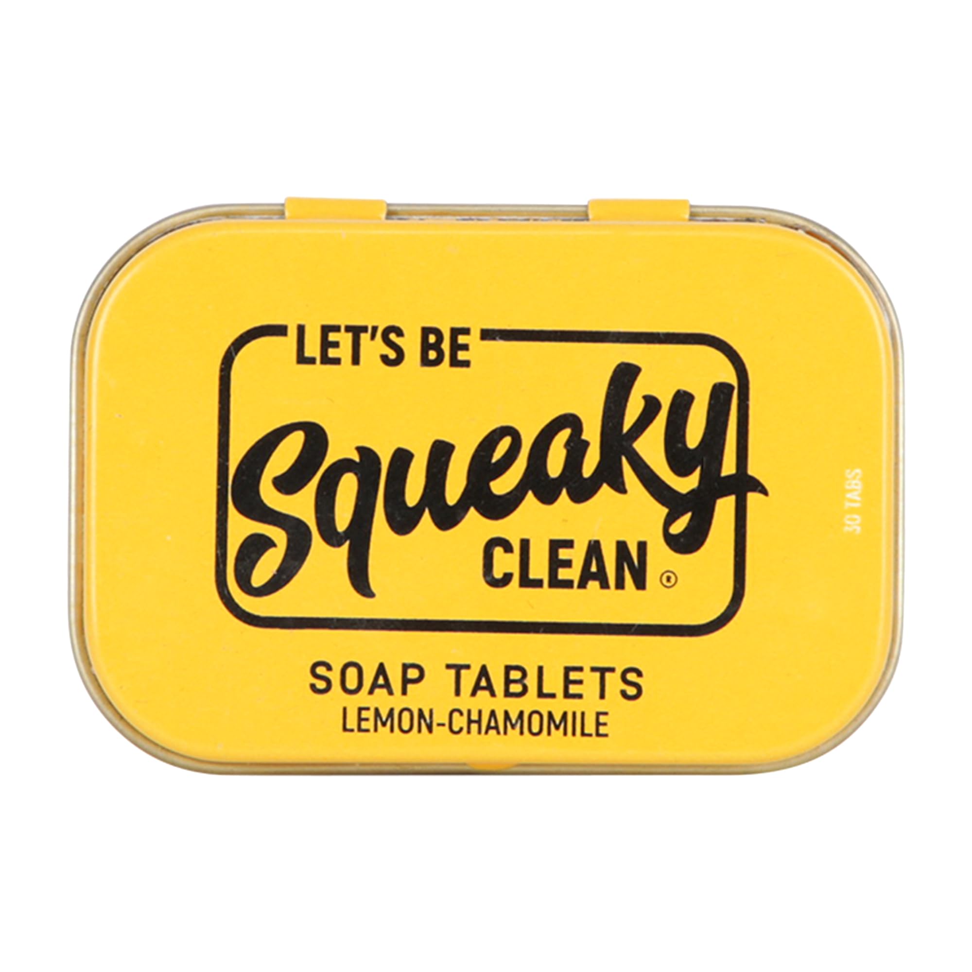 Handmade Lemon Scented Soap Tablets - 1 Tin (30 Tablets) + 2 Refills (60 Tablets) | Travel-Friendly, Eco-Friendly, Skin-Friendly | Perfect for Camping, Gym & On-the-Go Use