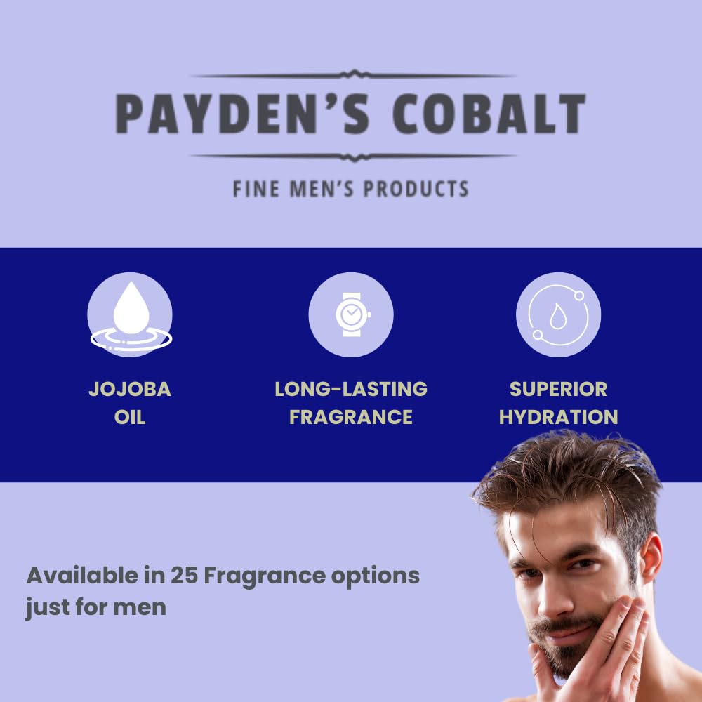 Payden's Cobalt Cedar & Leather Scented Body Lotion and Body Spray Gift Set for Men, 8 Oz - Moisturizing & Long-Lasting Fragrance for Daily Use, Work & Date Night