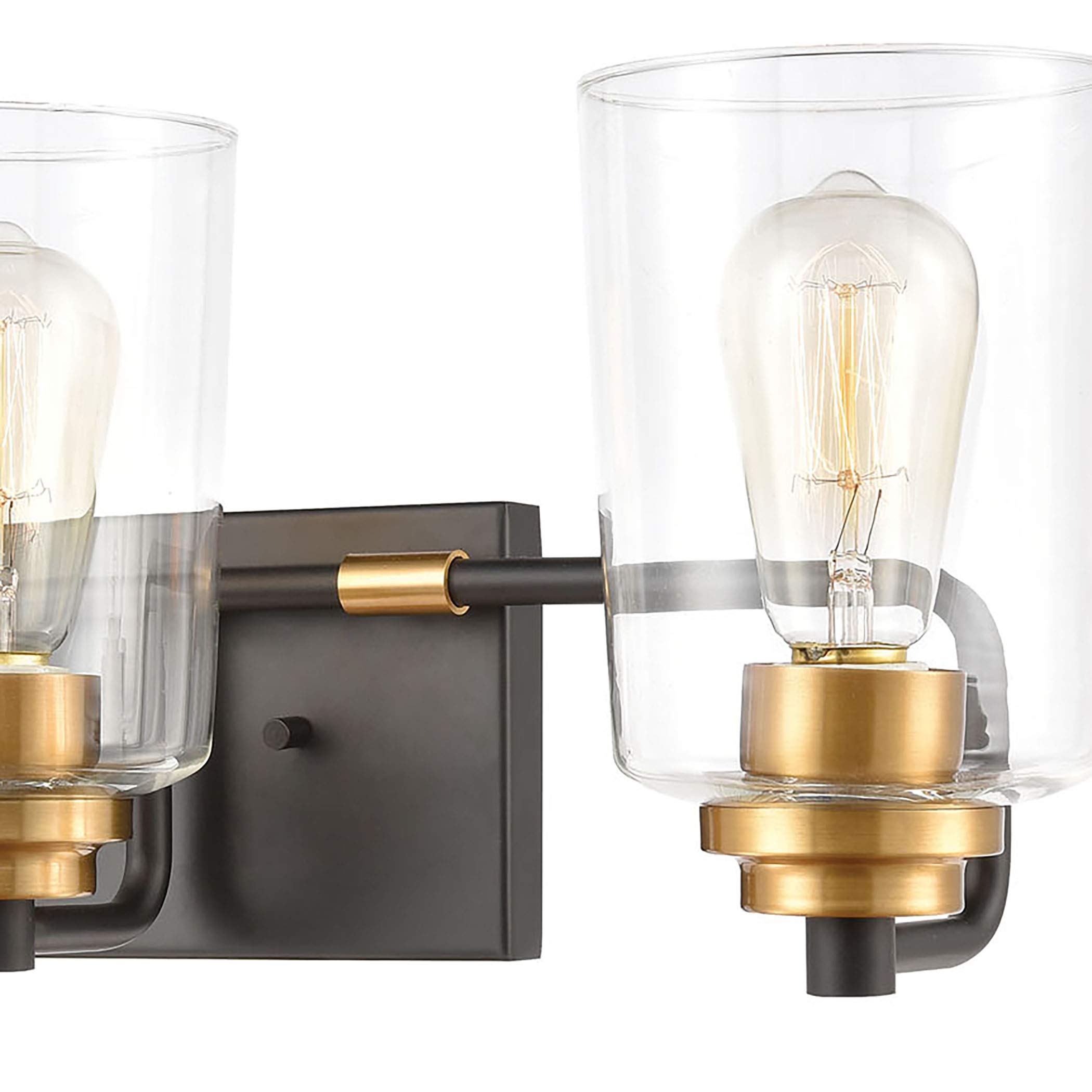 Elk Home Robins Vanity Light - 3-Light Matte Black Bathroom Light Fixture with Clear Glass Shades, Transitional Style for Modern Bathroom & Powder Room Lighting