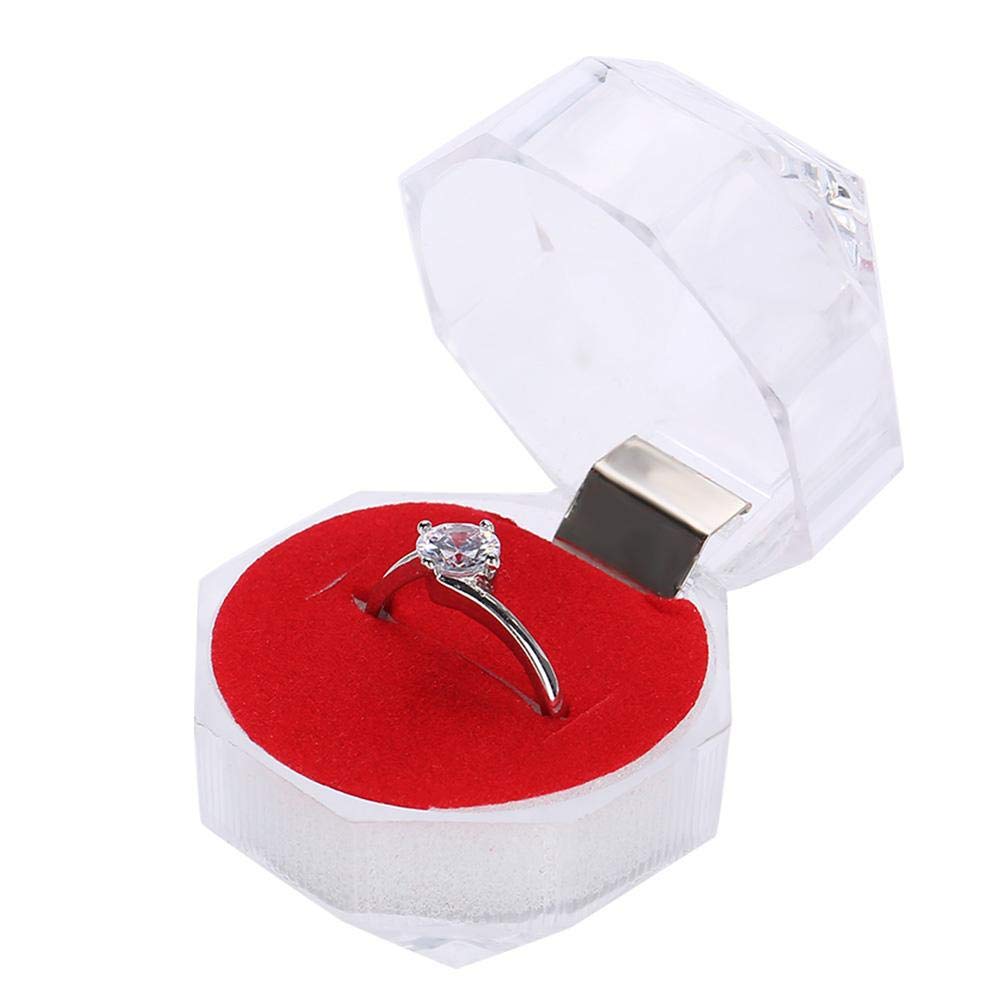 Xinwoer Acrylic Earring Ring Jewelry Storage Display Box - Red - Perfect for Organizing, Gifting & Showcasing Jewelry at Home or Retail Stores