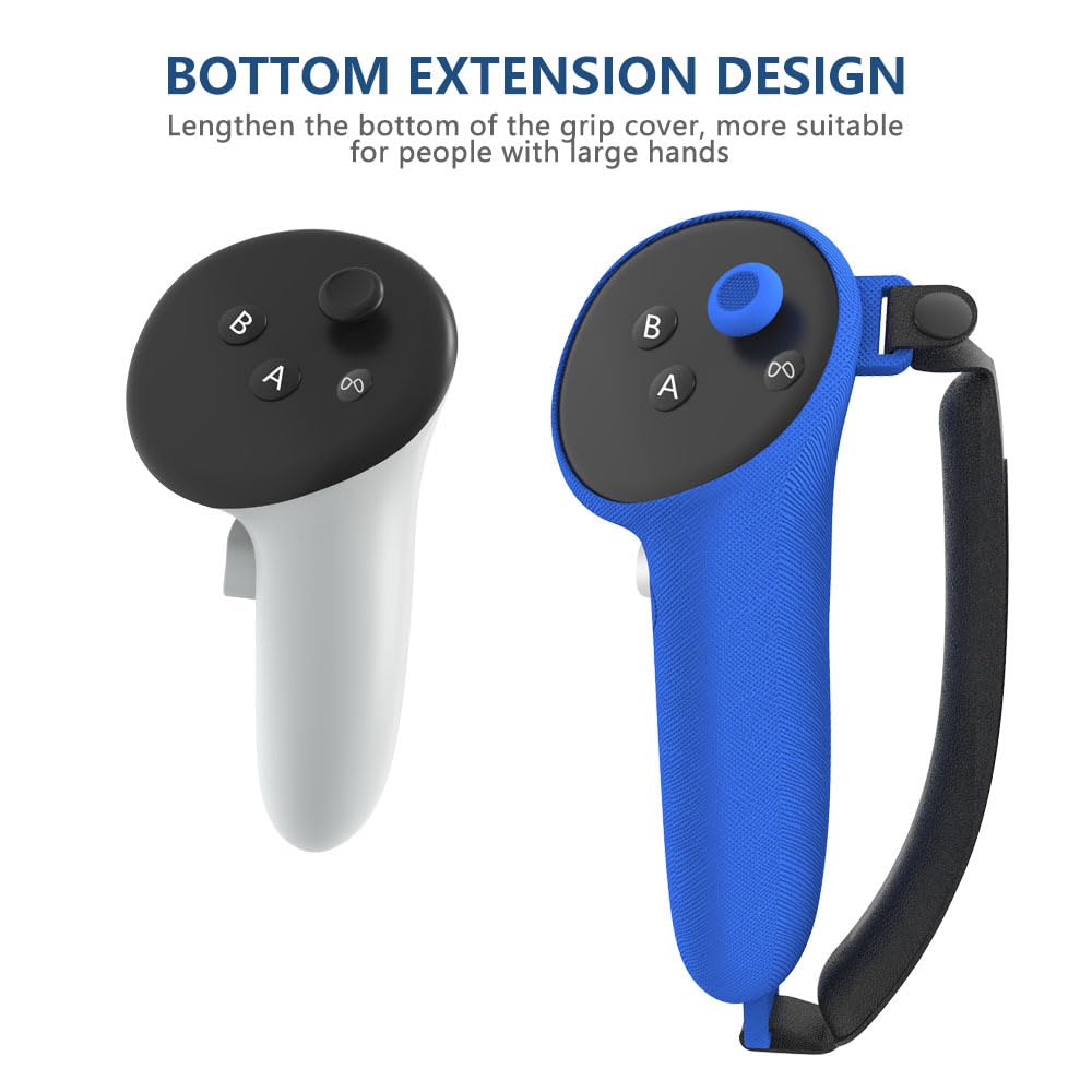 Meta Quest 3 VR Controller Silicone Protective Cover - Blue, Anti-Slip Grip & Shockproof Case for Oculus Quest 3 Accessories - Perfect for Gaming, Travel & VR Enthusiasts