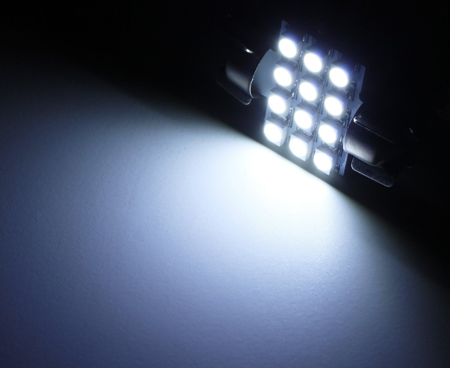2-Pack White 12 SMD LED Bulbs for Car Interior Dome Lights - 1.25