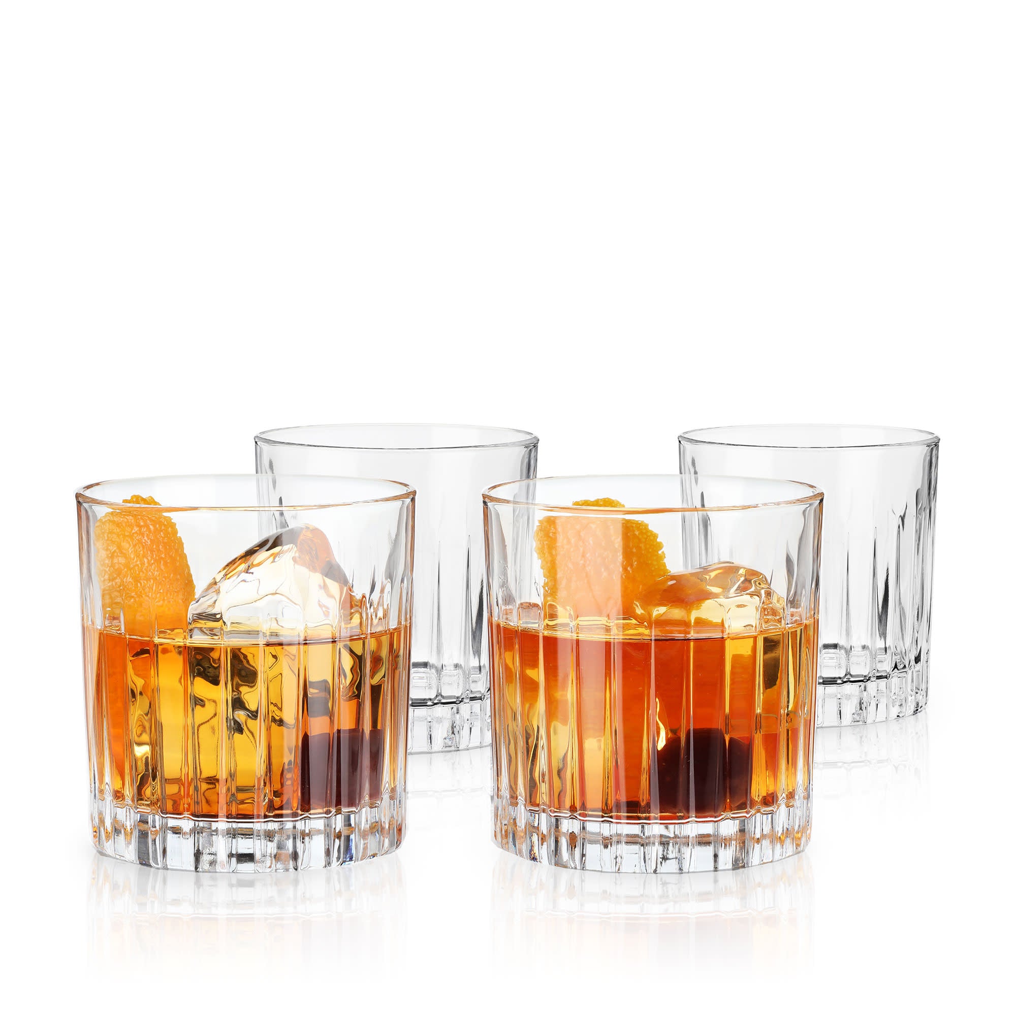 Premium Reserve Milo Crystal Whiskey Glasses Set of 4 - Elegant Barware for Scotch, Bourbon & Cocktails - Perfect for Home Bars, Dinner Parties & Gifts