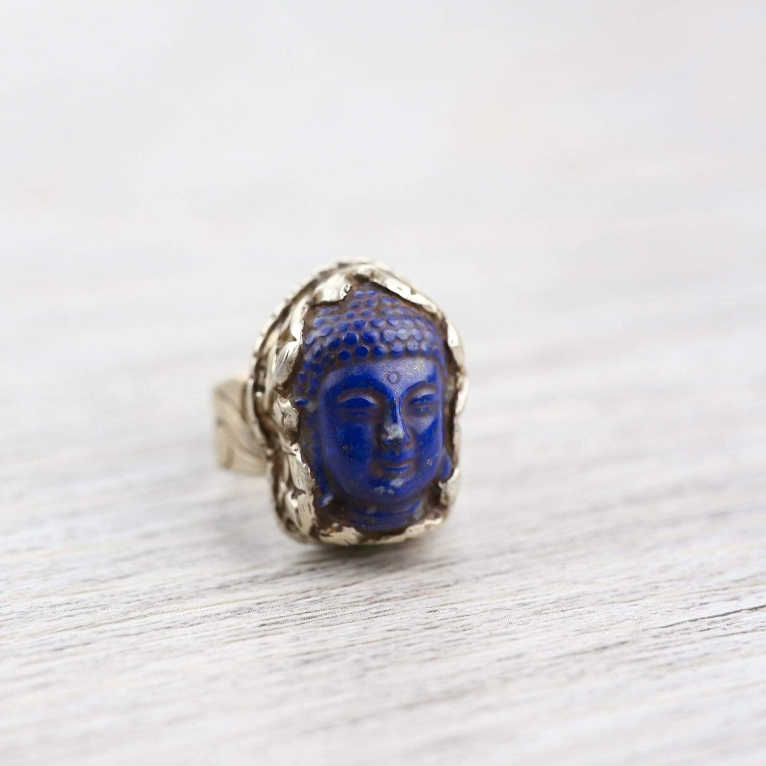 Lapis Lazuli Buddha Ring for Healing & Meditation - Spiritual Jewelry for Mindfulness, Yoga & Positive Energy