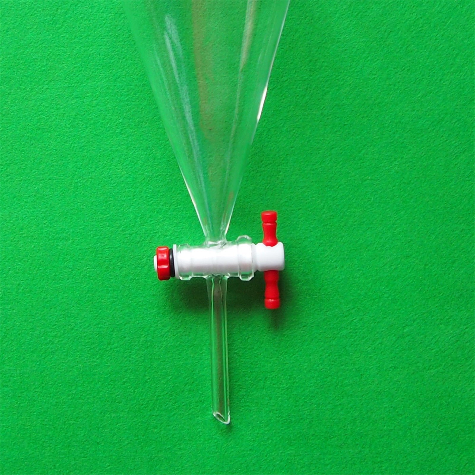 500ml Pear-Shaped Glass Separatory Funnel with PTFE Stopcock & Straight Drop Tube - 24/40 Joint for Essential Oil Extraction, Chemistry Lab & Liquid Separation