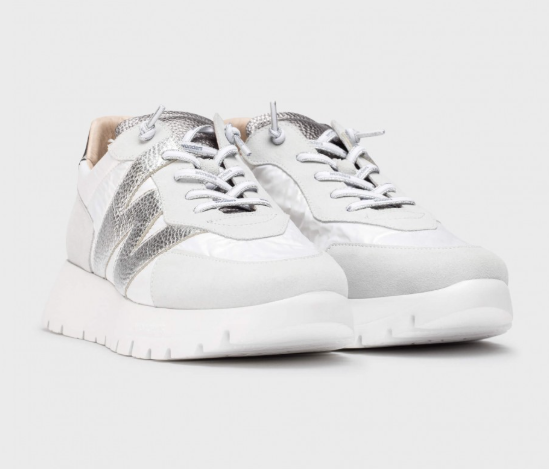 WONDERS OSLO White & Silver Running Shoes for Men & Women - Lightweight Comfortable Sneakers for Walking, Jogging, and Gym Workouts