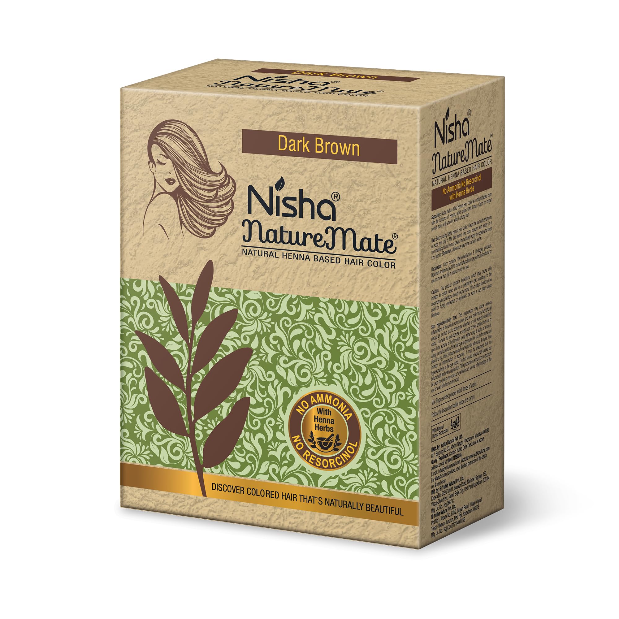 Natural Henna Hair Dye Powder - Dark Brown Permanent Hair Color | 100% Grey Coverage | Ammonia-Free with Amla, Shikakai, Hibiscus & Aloe Vera | Herbal Hair Treatment for Salon-Quality Shine | Perfect for At-Home Hair Coloring & Covering Greys Naturally