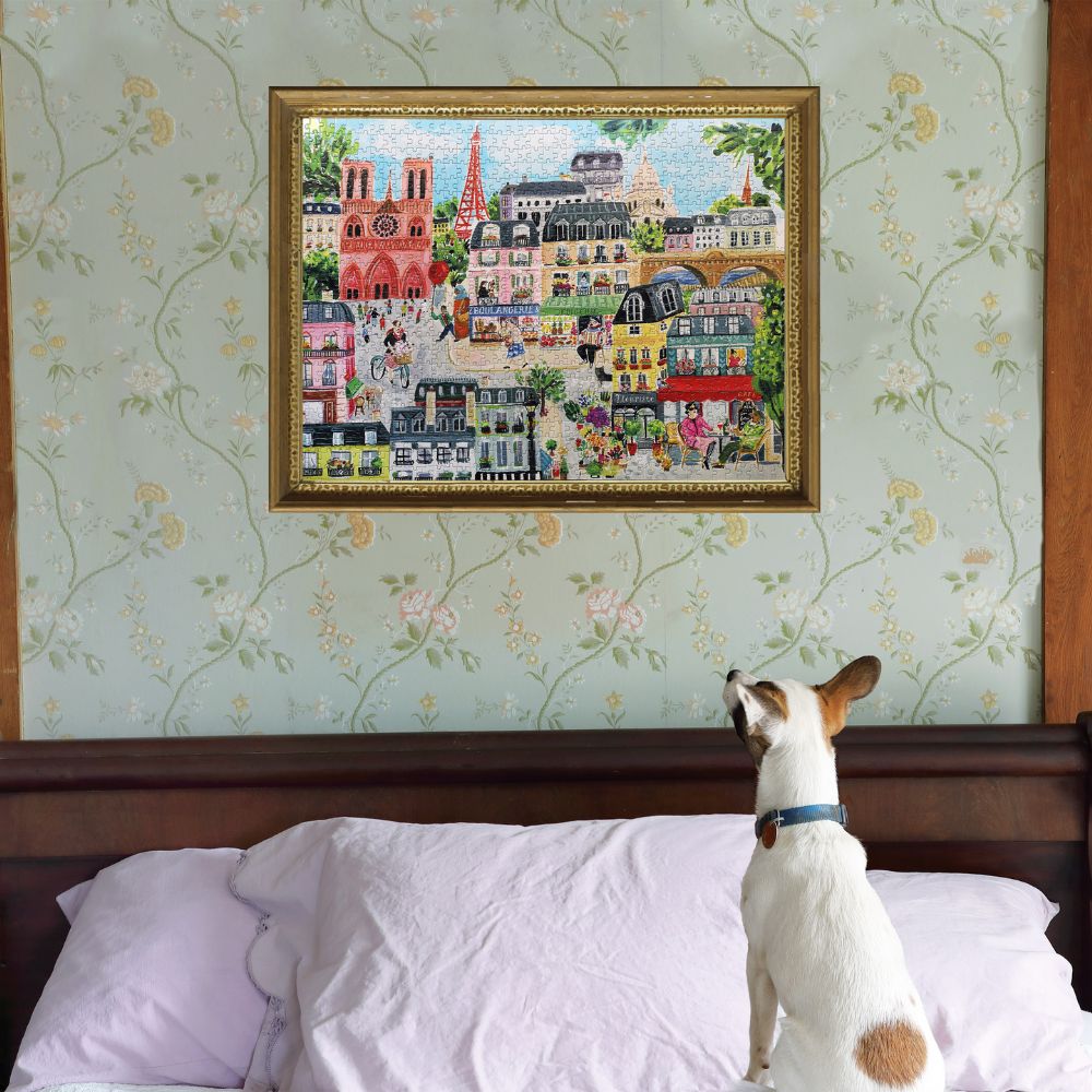 eeBoo Paris In A Day 1000 Piece Jigsaw Puzzle - Family Friendly Travel-Themed Puzzle for Adults & Kids - Perfect for Game Nights, Travel Lovers & Home Decor