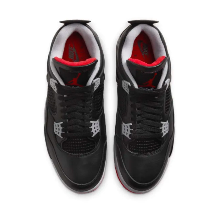 Air Jordan 4 Retro Bred Reimagined Sneakers - Black Cement Grey & Varsity Red Basketball Shoes for Men | Perfect for Streetwear Fashion & Basketball Games