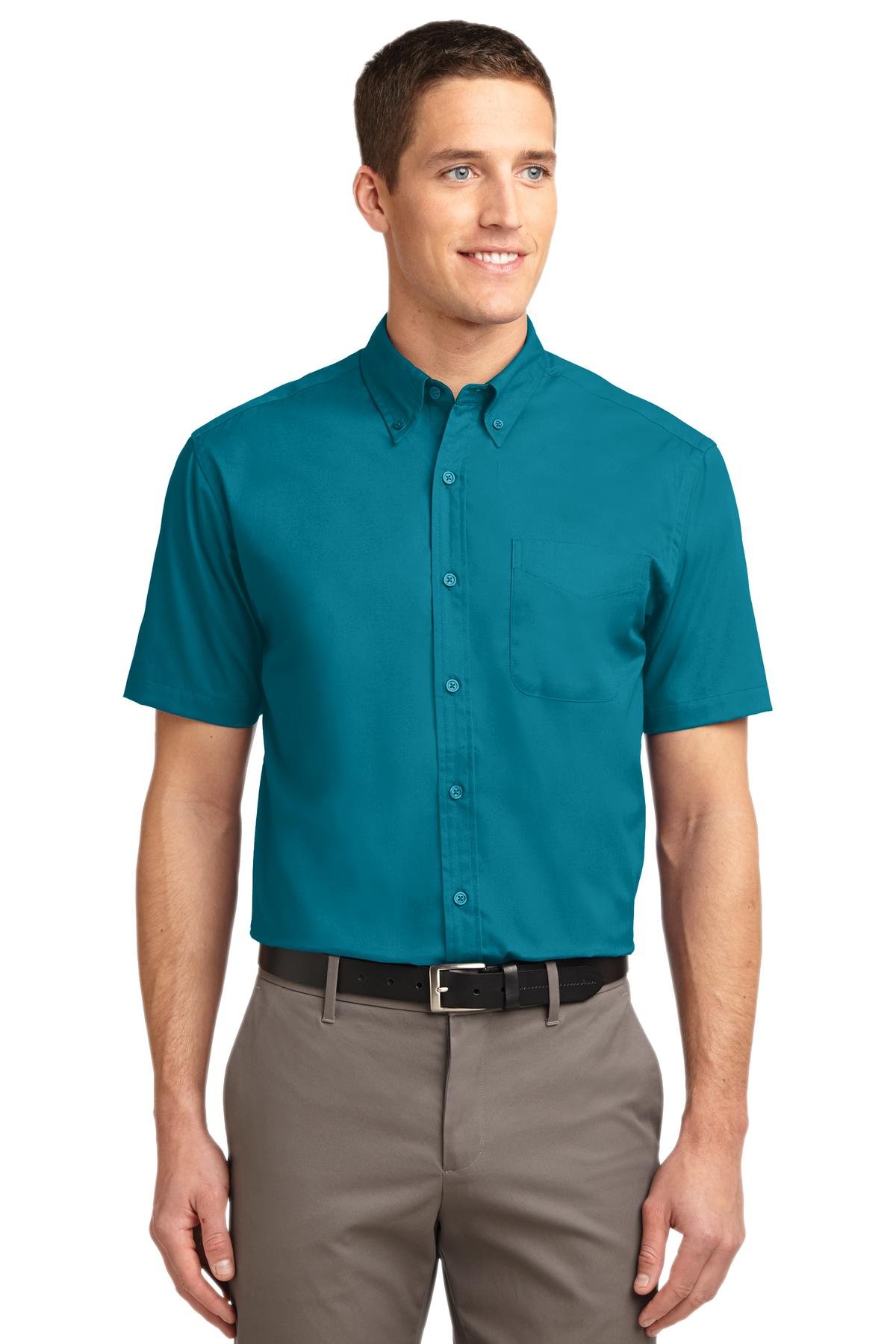 Port Authority Men's Tall Short Sleeve Easy Care Work Shirt - Comfortable Office & Casual Wear for Business Professionals