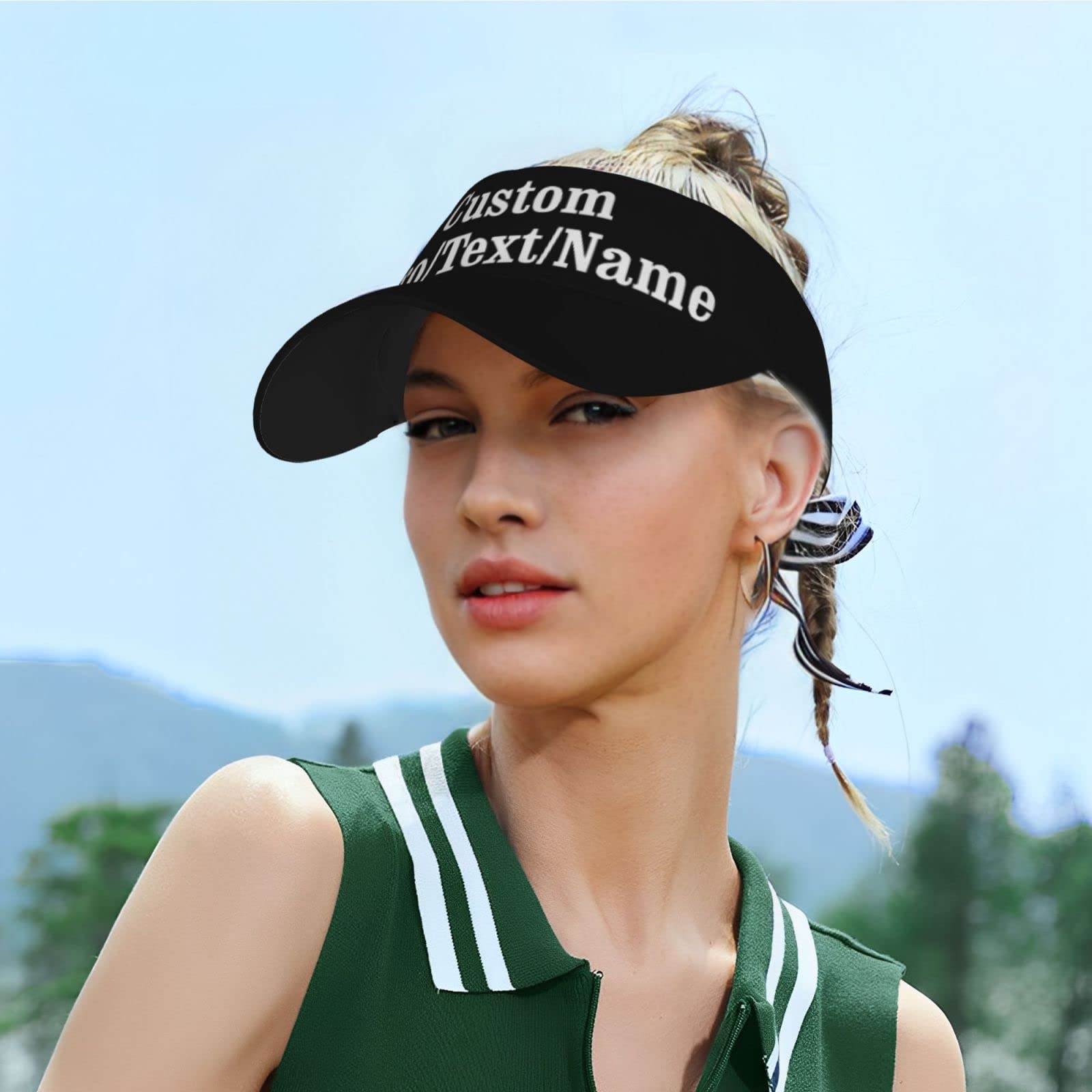 Custom Unisex Sport Sun Visor Hat with Personalized Logo/Text - Breathable UV Protection for Men & Women - Perfect for Running, Golf, Tennis & Outdoor Activities