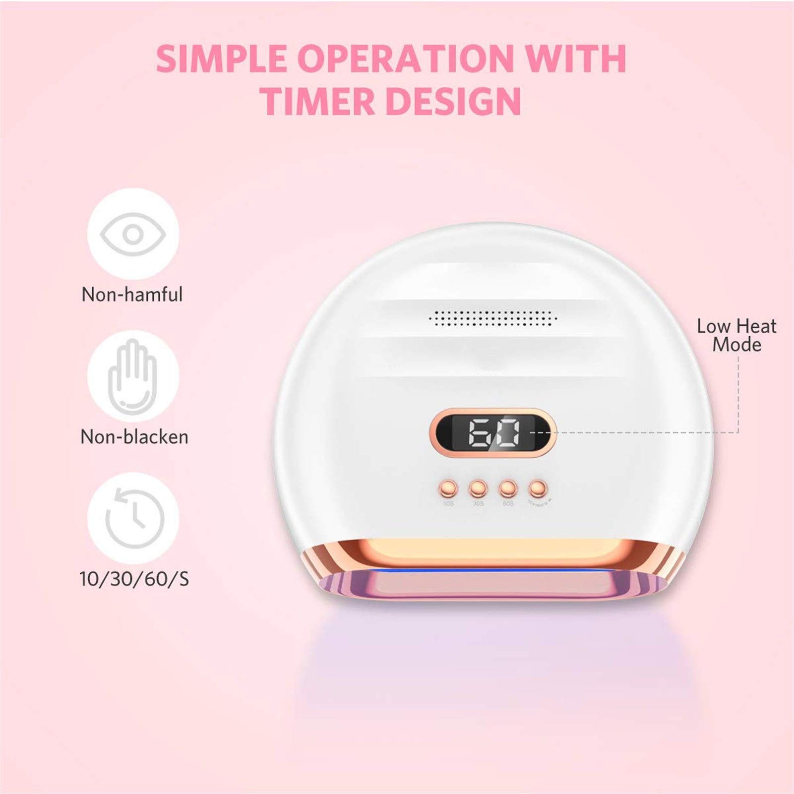 72W Professional UV LED Nail Dryer Lamp with 36 LEDs | 4 Timer Settings & Smart Sensor | Fast Curing for Gel Polish | Perfect for Home Nail Care & Salon Use