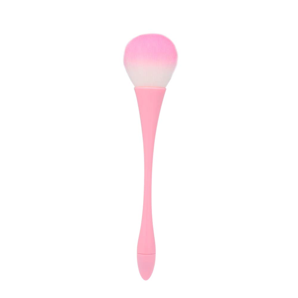 Professional Aluminum Handle Nail Art Dust Remover Brush - Soft Bristles for Acrylic, UV Gel & Powder Cleaning - Perfect for Salon & Home Manicure (Pink)