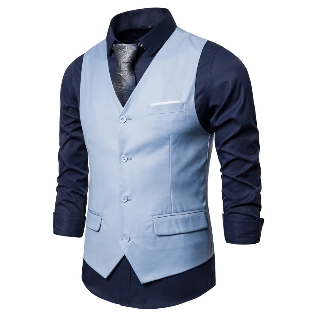 Men's Suit Vest - Formal & Casual Waistcoat for Business, Social Events & Weddings | Slim Fit Gilet for Men (Color: A, Size: L) | Perfect for Office Wear, Cocktail Parties & Groom Attire