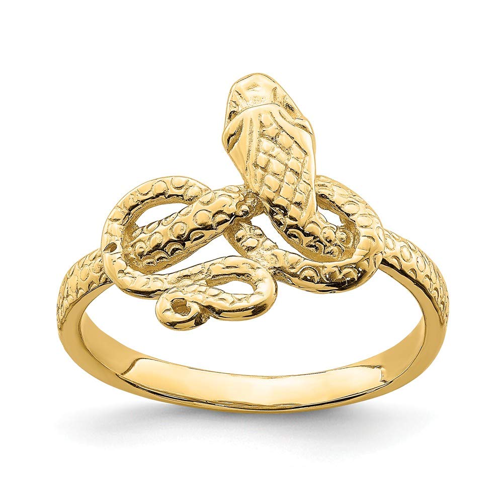 14K Yellow Gold Snake Ring for Women - Elegant Serpent Jewelry for Gifts, Fashion & Everyday Wear