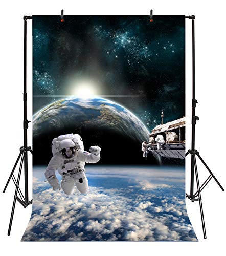 Leyiyi 8x10ft Astronaut Space Backdrop - Planetarium Banner with Galaxy Nebula Design for Kids Portrait Photography, Studio Vinyl Wallpaper (Perfect for Space-Themed Birthday Parties & School Science Projects)