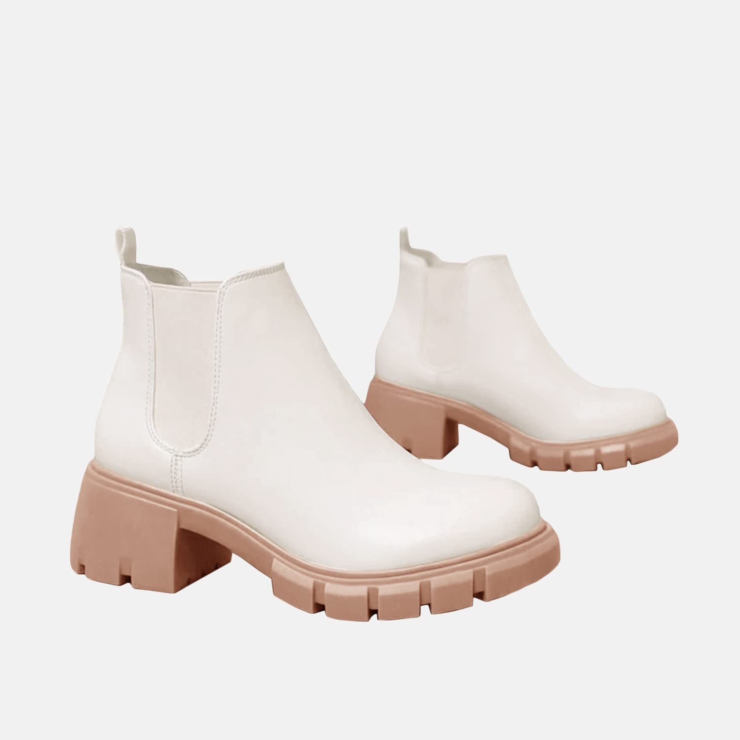 GitHubafuil Women's Chelsea Boots - Fashion Platform Chunky Block Heel Slip-On Combat Ankle Booties | Perfect for Casual Outfits, Work & Winter Wear