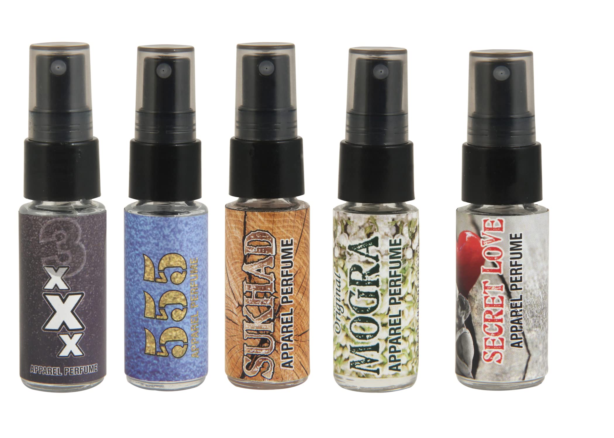 SYSPRO 3 ML Combo Perfume Set - 3XXX, Sukhad, Mogra, Secret Love & 555 Long Lasting Unisex Attar Liquid Perfume | Valentine's Day Gifts, Raksha Bandhan Presents (5 Pc) | Perfect for Daily Wear, Special Occasions & Romantic Moments