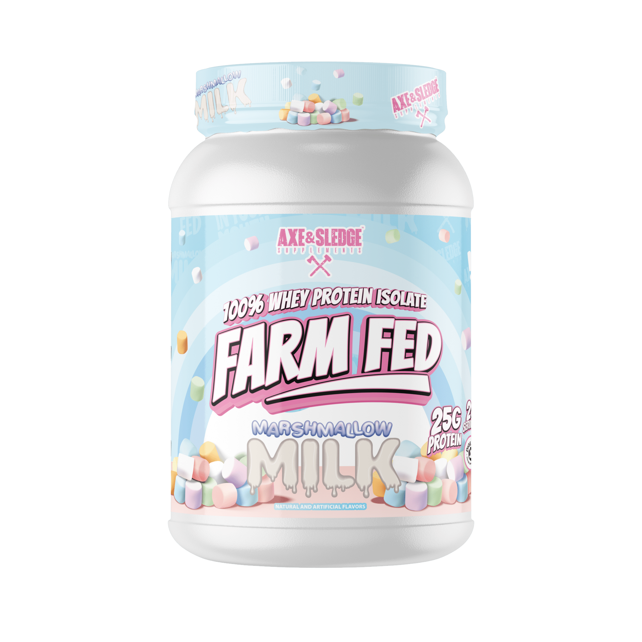 Axe & Sledge Farm Fed 25g Whey Isolate Protein Powder - Premium Muscle Recovery Supplement for Post-Workout & Fitness Enthusiasts