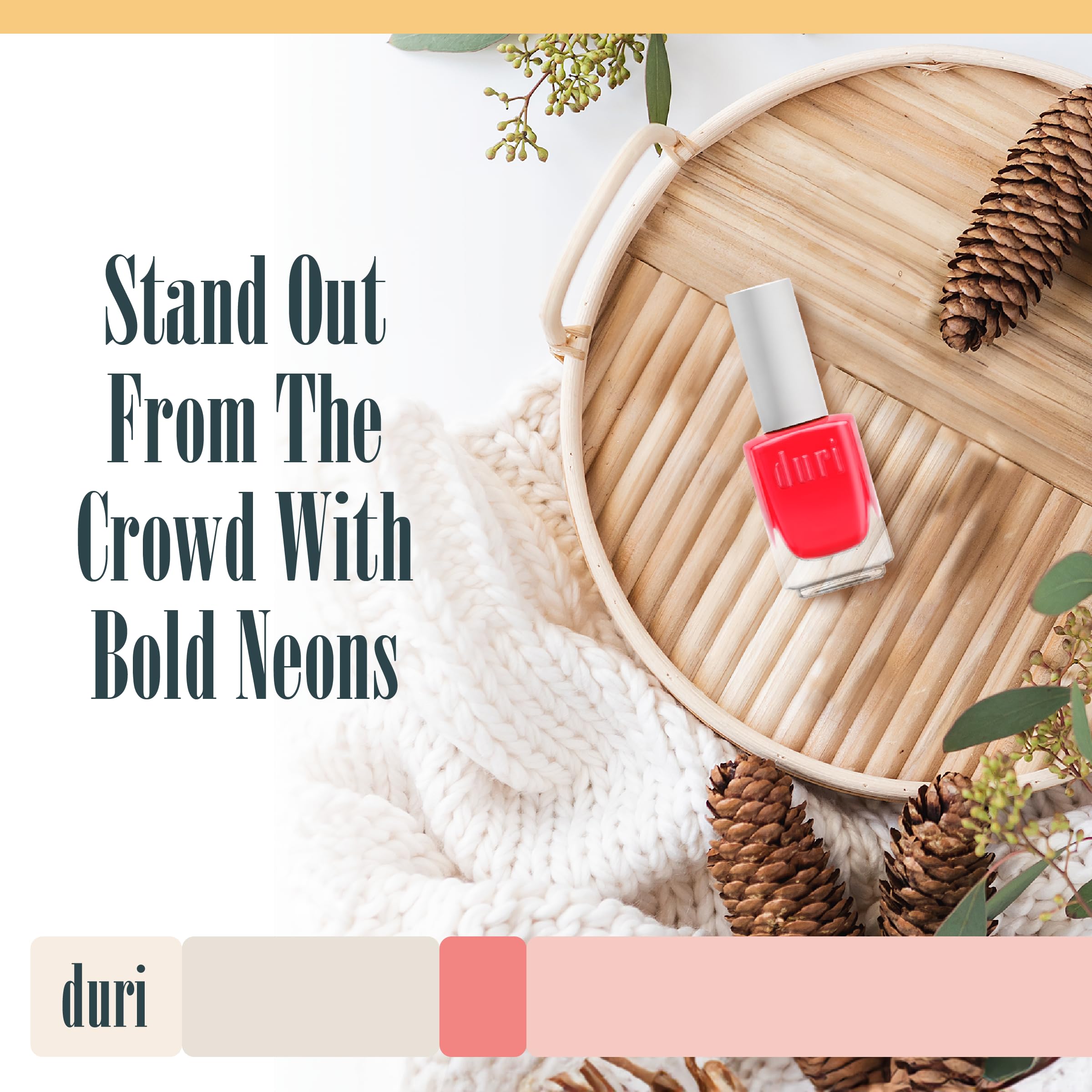 Duri 161N Eruption Neon Red Nail Polish - Long Lasting & Vibrant for Party & Salon