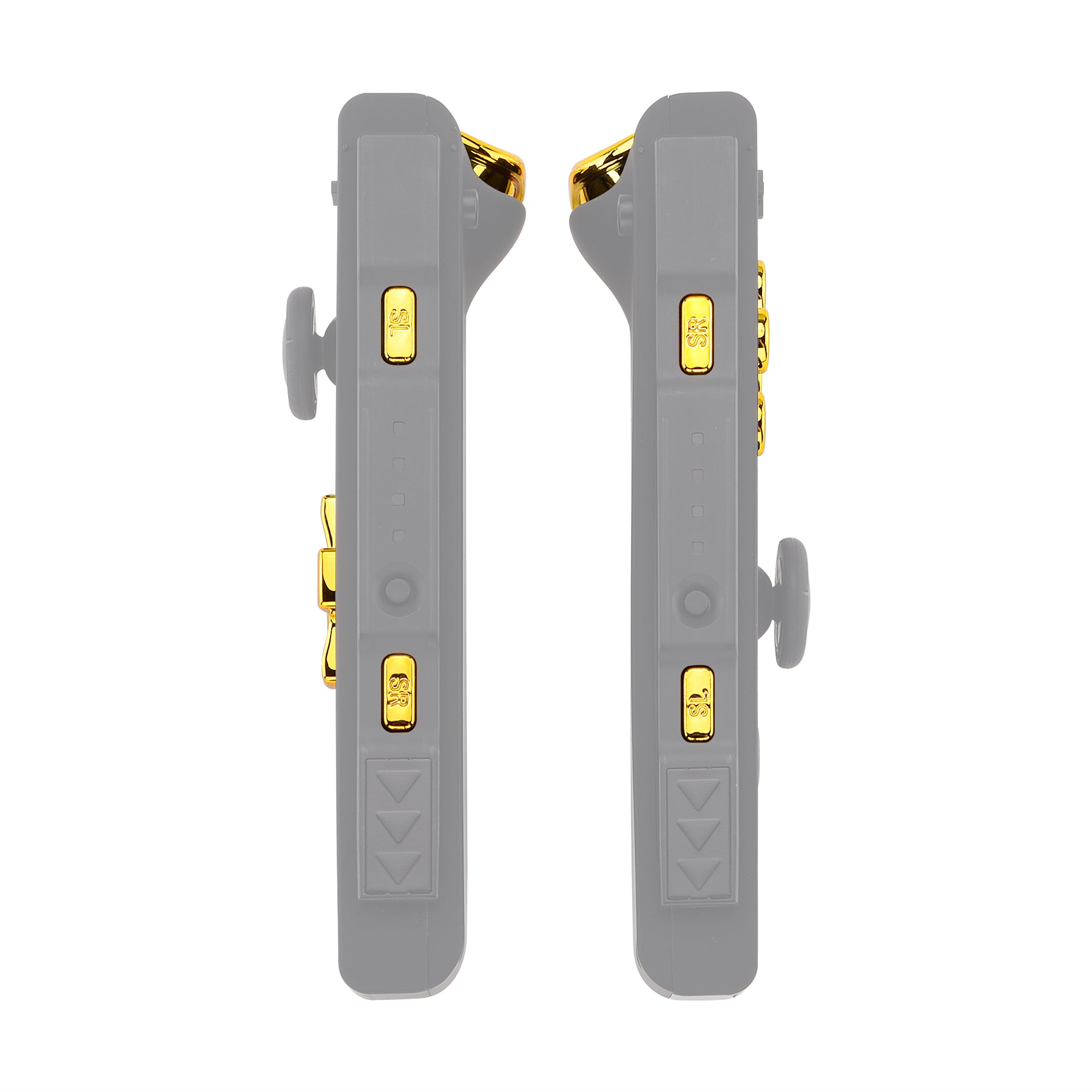 eXtremeRate Chrome Gold D-Pad ABXY Buttons & Trigger Set for Nintendo Switch Joy-Con & OLED - Replacement Buttons Kit with Springs (D-Pad Fits eXtremeRate Shell Only) - Perfect for Gaming, DIY Repairs & Controller Customization