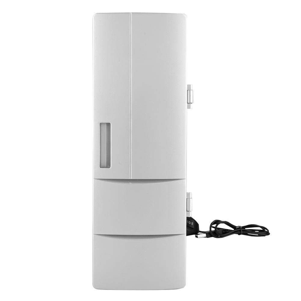 EBTOOLS Portable Mini USB Refrigerator - 12V/24V Car Cooler & Warmer for Soda Cans, Beverages, Snacks | Compact Cooling & Heating for Home, Office, Car, Boat, RV, Camping & Travel